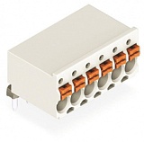 1-conductor female connector, angled; push-button; Push-in CAGE CLAMP®; 1.5 mm²; Pin spacing 3.5 mm; 10-pole; 1,50 mm²; light gray