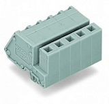 1-conductor female connector, angled; CAGE CLAMP®; 2.5 mm²; Pin spacing 5 mm; 4-pole; Snap-in mounting feet; 2,50 mm²; gray