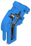 End module for 1-conductor female connector; angled; CAGE CLAMP®; 4 mm²; Pin spacing 5 mm; 1-pole; 4,00 mm²; blue