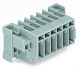 Вилка THT; вывод под пайку 1,0 x 1,0 мм:; угловые; Проходной фланец; Шаг контактов 5 мм; 6-пол.; серые