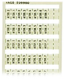 Маркировочная карта WSB; в картах; МАРКИРОВАНО; A130.0, A130.1, ..., A139.6, A139.7 (1 каждого); not stretchable; Вертикальная маркировка; с креплением на защелке; белые