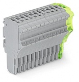 1-проводниковая розетка; Push-in CAGE CLAMP®; 1,5; Шаг контактов 3,5 мм; 12-пол.; 1,50 mm²; серые, желто-зеленые