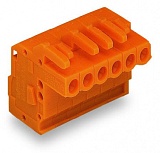 1-conductor female connector, angled; CAGE CLAMP®; 2.5 mm²; Pin spacing 5.08 mm; 7-pole; direct marking; 2,50 mm²; orange