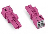 Разъем; 2-пол.; Код. B; 1,50 mm²; розовые