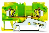2-проводные клеммы с заземлением; 4 mm²; боковая и центральная маркировка; для DIN-рейки 35 x 15 и 35 x 7,5; CAGE CLAMP®; 4,00 mm²; зеленые-желто