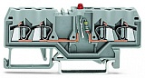Компонентная клемма; 4-проводн.; красный светодиод; тока; для DIN-рейки 35 x 15 и 35 x 7,5; 2,5 мм²; CAGE CLAMP®; 2,50 mm²; серые