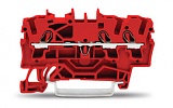 3-проводные проходные клеммы; 2,5 мм²; подходят для исполнений Ex e II; боковая и центральная маркировка; для DIN-рейки 35 x 15 и 35 x 7,5; Push-in CAGE CLAMP®; 2,50 mm²; красные