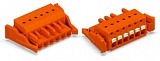 1-проводниковая розетка; нажимная кнопка; Push-in CAGE CLAMP®; 2,5 мм²; Шаг контактов 5,08 мм; 23-пол.; Поперечные фиксирующие рычаги; 2,50 mm²; оранжевые