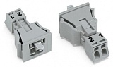 Защелкивающийся штекер; 2-пол.; Код. B; 1,50 mm²; серые