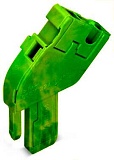 Start module for 1-conductor female connector; angled; CAGE CLAMP®; 4 mm²; Pin spacing 5 mm; 1-pole; with integrated end plate; 4,00 mm²; green-yellow