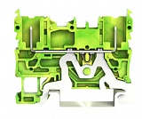 2-контактные базовые клеммы с заземлением; для DIN-рейки 35 x 15 и 35 x 7,5; зеленые-желто