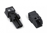 Разъем; с корпусом разгрузки натяжения; 2-пол.; Код. A; 1,50 mm²; черные