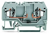 Компонентная клемма; 2-проводн.; с диодом 1N4007; анод слева; для DIN-рейки 35 x 15 и 35 x 7,5; 2,5 мм²; CAGE CLAMP®; 2,50 mm²; серые