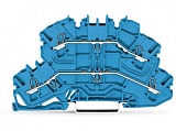 Двухуровневые клеммы; Проходные / проходные клеммы; тот же профиль, что и у двухуровневых клемм с размыкателем; N/N; без нанесения маркировки; подходят для исполнений Ex i; для DIN-рейки 35 x 15 и 35 x 7,5; 2,5 мм²; Push-in CAGE CLAMP®; 2,50 mm²; синие