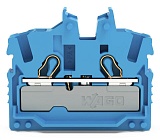 2-проводные миниатюрные проходные клеммы; с рабочими гнёздами; 2,5 мм²; с тестовым портом; боковая и центральная маркировка; Средние клеммы без монтажной защёлкивающейся ножки и фланцев; Push-in CAGE CLAMP®; 2,50 mm²; синие