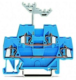 Двухуровневые клеммы; Проходные / проходные клеммы; подходят для исполнений Ex i; для DIN-рейки 35 x 15 и 35 x 7,5; 2,5 мм²; CAGE CLAMP®; 2,50 mm²; синие/синие