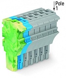 1-проводниковая розетка; Push-in CAGE CLAMP®; 4 mm²; Шаг контактов 5,2 мм; 8-пол.; 4,00 mm²; желто-зеленые,синие,серые