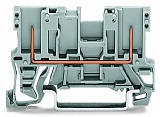 2-контактные базовые клеммы; с контактом для экрана; для DIN-рейки 35 x 15 и 35 x 7,5; серые