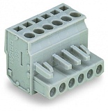 1-conductor female connector, angled; CAGE CLAMP®; 2.5 mm²; Pin spacing 5 mm; 4-pole; 2,50 mm²; gray