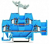 Двухуровневые клеммы; Проходные / проходные клеммы; с дополнительной позицией для перемычки на нижнем уровне; подходят для исполнений Ex i; для DIN-рейки 35 x 15 и 35 x 7,5; 2,5 мм²; CAGE CLAMP®; 2,50 mm²; синие/синие
