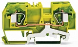 2-проводные клеммы с заземлением; 3; центральная маркировка; для DIN-рейки 35 x 15 и 35 x 7,5; CAGE CLAMP®; 6,00 mm²; зеленые-желто