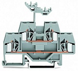 Двухуровневые клеммы; Проходные / проходные клеммы; для DIN-рейки 35 x 15 и 35 x 7,5; 4 mm²; 4,00 mm²; серые