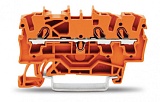 3-проводные проходные клеммы; 2,5 мм²; подходят для исполнений Ex e II; боковая и центральная маркировка; для DIN-рейки 35 x 15 и 35 x 7,5; Push-in CAGE CLAMP®; 2,50 mm²; оранжевые