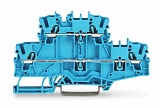 Двухуровневые клеммы; Проходные / проходные клеммы; N/N; без нанесения маркировки; Для исполнений Ex e II и Ex i; для DIN-рейки 35 x 15 и 35 x 7,5; 2,5 мм²; Push-in CAGE CLAMP®; 2,50 mm²; синие