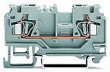 2-проводные проходные клеммы; 4 mm²; с тестовым портом; без контакта для экрана; центральная маркировка; для DIN-рейки 35 x 15 и 35 x 7,5; CAGE CLAMP®; 4,00 mm²; серые