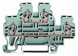 Двухуровневые клеммы; Проходные / проходные клеммы; L/L; для DIN-рейки 35 x 15 и 35 x 7,5; 2,5 мм²; CAGE CLAMP®; 2,50 mm²; серые