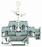 Двухуровневые клеммы; Проходные / проходные клеммы; с дополнительной позицией для перемычки на нижнем уровне; для DIN-рейки 35 x 15 и 35 x 7,5; 2,5 мм²; CAGE CLAMP®; 2,50 mm²; серые/серые