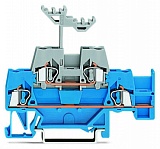 Двухуровневые клеммы; Проходные / проходные клеммы; с дополнительной позицией для перемычки на нижнем уровне; для DIN-рейки 35 x 15 и 35 x 7,5; 2,5 мм²; CAGE CLAMP®; 2,50 mm²; синие/серые