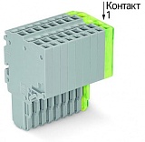 2-проводная розетка; Push-in CAGE CLAMP®; 1,5; Шаг контактов 3,5 мм; 11-пол.; 1,50 mm²; серые, желто-зеленые