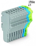 1-проводниковая розетка; Push-in CAGE CLAMP®; 1,5; Шаг контактов 3,5 мм; 11-пол.; 1,50 mm²; серые, синие, желто-зеленые
