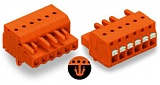 1-проводниковая розетка; нажимная кнопка; Push-in CAGE CLAMP®; 2,5 мм²; Шаг контактов 5,08 мм; 24-пол.; Монтажные ножки; 2,50 mm²; оранжевые