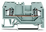 2-проводные проходные клеммы; 1,5; центральная маркировка; для DIN-рейки 35 x 15 и 35 x 7,5; CAGE CLAMP®; 1,50 mm²; серые