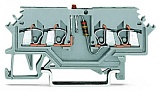 Компонентная клемма; 4-проводн.; красный светодиод; тока; для DIN-рейки 35 x 15 и 35 x 7,5; 1,5; CAGE CLAMP®; 1,50 mm²; серые