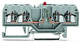 Компонентная клемма; 4-проводн.; красный светодиод; тока; для DIN-рейки 35 x 15 и 35 x 7,5; 2,5 мм²; CAGE CLAMP®; 2,50 mm²; серые