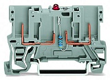 2-контактная компонентная несущая клемма; красный светодиод; тока; для DIN-рейки 35 x 15 и 35 x 7,5; серые