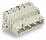 1-проводная вилка; CAGE CLAMP®; 2,5 мм²; Шаг контактов 7,5 мм; 3-пол.; Заземляющий контакт; 100% защита от неправильного подсоединения; зажимное кольцо; прямая маркировка; 2,50 mm²; светло-серые