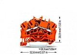 3-проводные проходные клеммы; 2,5 мм²; подходят для исполнений Ex e II; боковая и центральная маркировка; для DIN-рейки 35 x 15 и 35 x 7,5; Push-in CAGE CLAMP®; 2,50 mm²; оранжевые