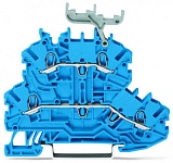 Двухуровневые клеммы; Проходные / проходные клеммы; N/N; с нанесением маркировки; подходят для исполнений Ex i; для DIN-рейки 35 x 15 и 35 x 7,5; Push-in CAGE CLAMP®; 1,00 mm²; синие