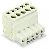 1-conductor female connector, angled; CAGE CLAMP®; 2.5 mm²; Pin spacing 5 mm; 2-pole; 100% protected against mismating; 2,50 mm²; light gray