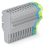 1-проводниковая розетка; Push-in CAGE CLAMP®; 1,5; Шаг контактов 3,5 мм; 12-пол.; 1,50 mm²; серые, синие, желто-зеленые
