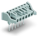 Розетка для клемм для монтажа на рейку; Контакты 0,6 х 1 мм; угловые; Фиксирующий рычаг; Шаг контактов 5 мм; 7-пол.; серые