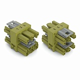 3-канальный распр. соединитель; 3-пол.; Код. B; 1 вход; 3 вывода; светло-зеленые