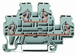 Двухуровневые клеммы; Проходные / проходные клеммы; L/N; для DIN-рейки 35 x 15 и 35 x 7,5; 2,5 мм²; CAGE CLAMP®; 2,50 mm²; серые