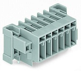 Вилка THT; вывод под пайку 1,0 x 1,0 мм:; угловые; Проходной фланец; Шаг контактов 5 мм; 2-пол.; серые