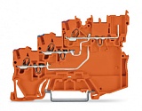 3-проводные клеммы питания датчика; для датчиков PNP-переключения (положительного); 1 мм²; Push-in CAGE CLAMP®; 1,00 mm²; оранжевые