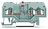 Компонентная клемма; 3-проводн.; красный светодиод; тока; для DIN-рейки 35 x 15 и 35 x 7,5; 1,5; CAGE CLAMP®; 1,50 mm²; серые